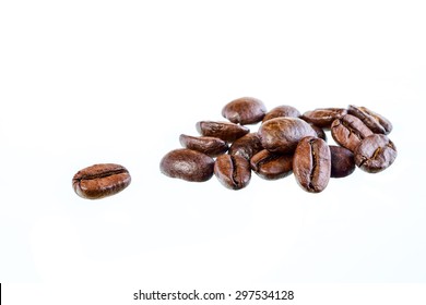 Coffee Beans On White Background