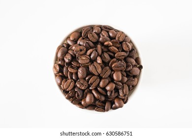 Coffee beans on white background 