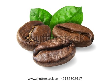Coffee beans on white background isolated