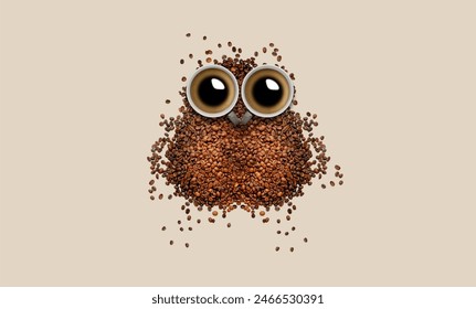 coffee beans owl coffee cup brown drinks caffeine beautiful - Powered by Shutterstock