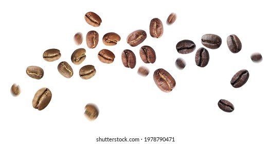 Coffee beans piece float  isolated on white background  with clipping path - Shutterstock ID 1978790471