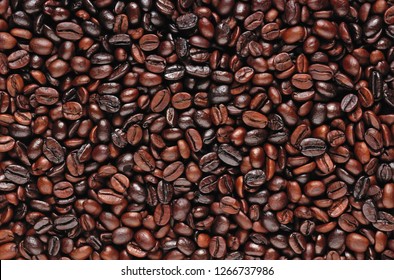 Coffee beans. Roasted coffee beans, can be used as a background. Coffee background close up.