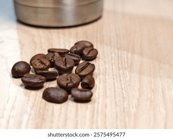 Coffee Beans

Selected focus on coffee beans on top of the wood table with a stainless steel cup in the background.