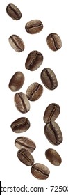 Coffee Beans Shot As If Falling From Above