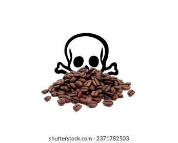 coffee beans with skulls on them  - Powered by Shutterstock