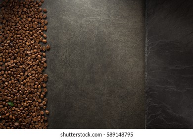 coffee beans at table background