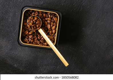 Coffee Beans In A Tin Can