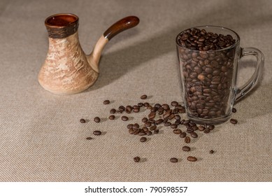 Coffee Beans 
Transparent Cup With Coffee Beans 
Turkish