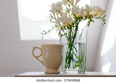 Fine coffee and flowers