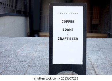 Coffee Board Signage At The Front Shop