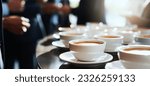 coffee break at business conference meeting. event catering service. banner with copy space