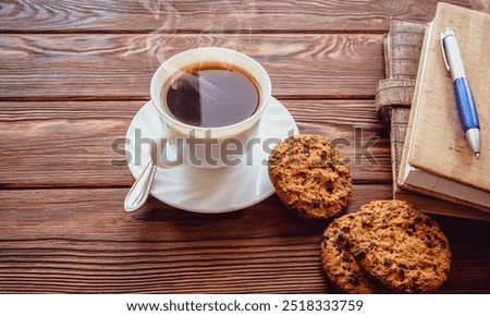 Coffee Break - Notepad and Pen along with coffee
