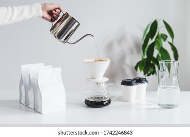 coffee brew with graphic elements template - Shutterstock ID 1742246843