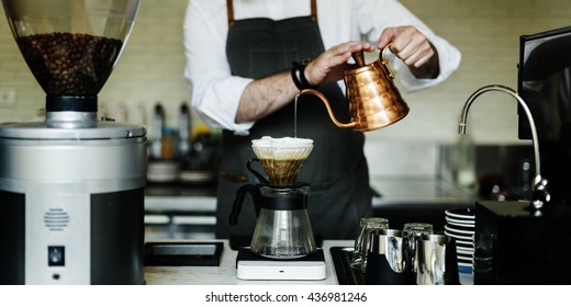 Coffee Cafe Barista Apron Uniform Brew Concept