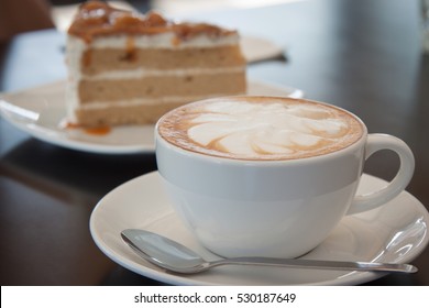 Coffee, Cappuccino And Cake.