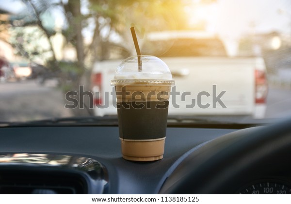 Coffee in car for drink\
before drive