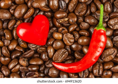 Coffee And Chili Peppers. Sale Of Coffee And Spices. Trade In Agricultural Commodities