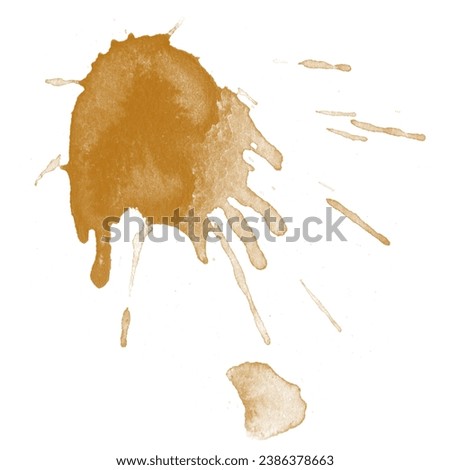 Photo of Coffee, chocolate, liquid stains isolated on a white background. Royalty high-quality free stock photo image of Coffee, Tea Stains  spill. Round coffee stain isolated, cafe splash fleck drink