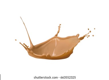 coffee / chocolate milk splash  Isolated on white background
