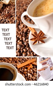 Coffee collage with place for sample text