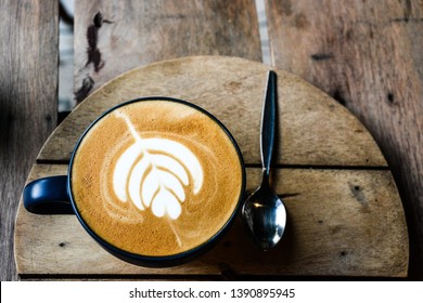 coffee cub on table with old wood table