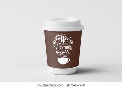 coffee cup with a beautiful and elegant design - Shutterstock ID 2075457988