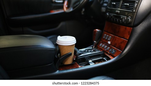 Coffee cup in car holder