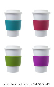 Coffee Cup With Colorful Silicone Sleeve