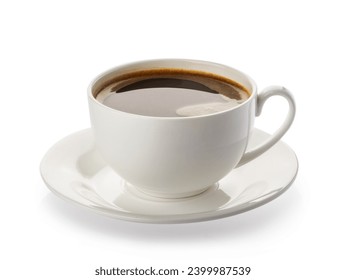 Copa de café fondo blanco aislado con recorrido de recorte