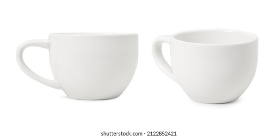 Coffee cup mockup isolated on white background with clipping path. - Shutterstock ID 2122852421