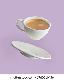 coffee cup on purple background - Shutterstock ID 1760810456