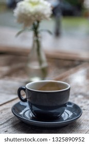 Coffee cup on table