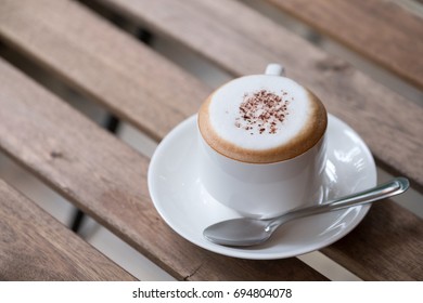 Coffee cup on table