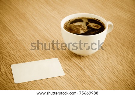coffee cup on a wooden table