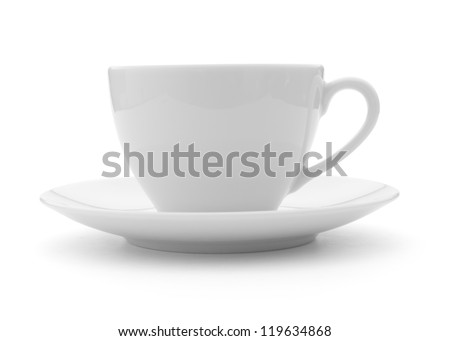 coffee cup over white background