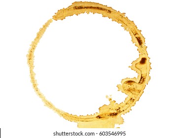 Coffee Cup Ring Isolated On A White Background