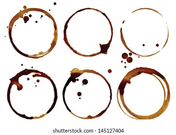 Coffee cup rings isolated on a white background - Shutterstock ID 145127404