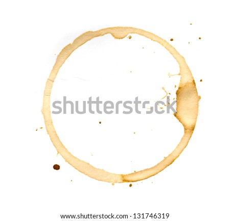 Coffee cup rings isolated on a white background.