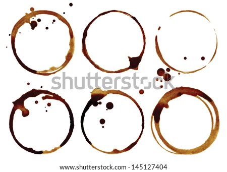 Coffee cup rings isolated on a white background