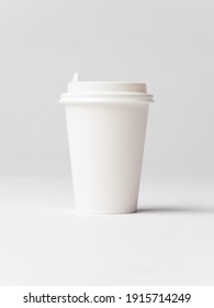 Coffee Cup set - Mockup template for cafes, design of the restaurant's corporate style. White cardboard coffee cup Mockup. Template disposable plastic and paperware for hot drinks