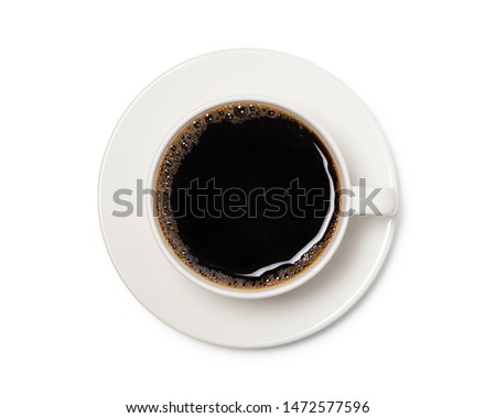 coffee cup top view  isolated on white background. with clipping path.