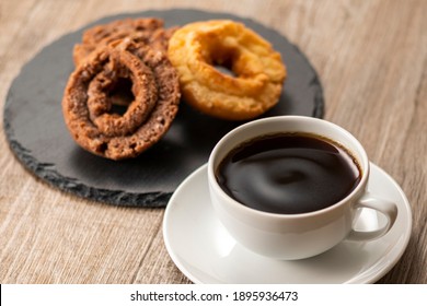 Coffee And Donuts On The Table