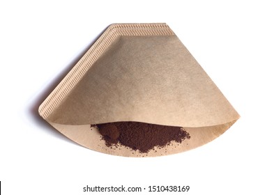 Coffee Filter Filled With Ground Coffee