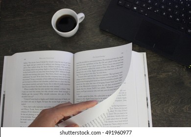 coffee flat lay book