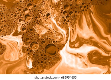 Coffee Foam Or Cappuccino Background, Close-up