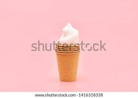 coffee to go in a disposable cup. ice cream concept, eco friendly Stock photo © 