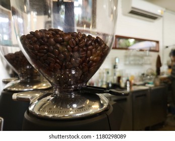 Coffee Grinder in coffee Cafe. 