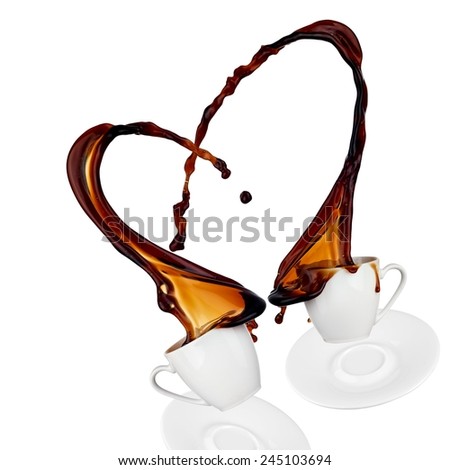 Coffee heart splash