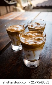 Coffee With Ice. Dalgona Coffee. Creamy Coffee With Ice Milk.