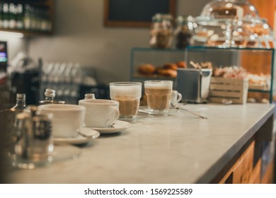 Coffee In An Italian Bar. Tradition Drink Coffee In Italy